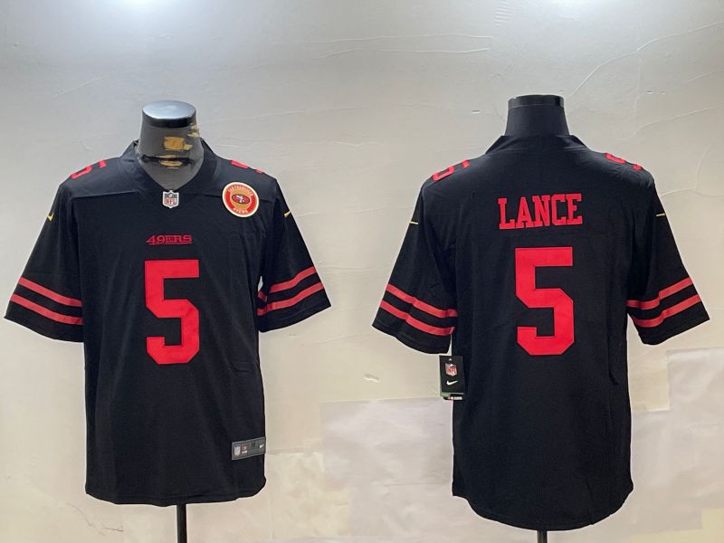 Men San Francisco 49ers #5 Lance Black Second generation 2024 Nike Limited NFL Jersey style 5->san francisco 49ers->NFL Jersey